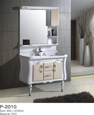 2 Drawers PVC Bathroom Vanity , Small Double Door Bathroom Wall Cabinet