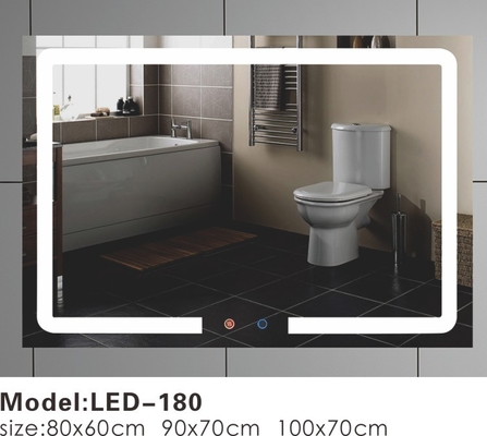 Specchio elettrico del bagno dell'anti rana LED che riscalda le regolazioni di temperatura a tre colori