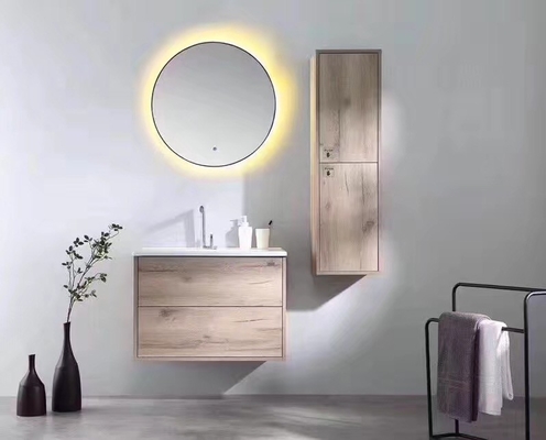 Vanità su ordinazione del bagno del compensato di configurazione, giro fissato al muro in Governo dello specchio del bagno della parete