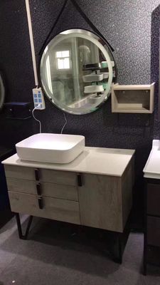 Vanità domestica del bagno di Premade montata sopra il contro specchio del cerchio del bacino